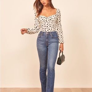 Reformation Reign Animal Print Top size 12